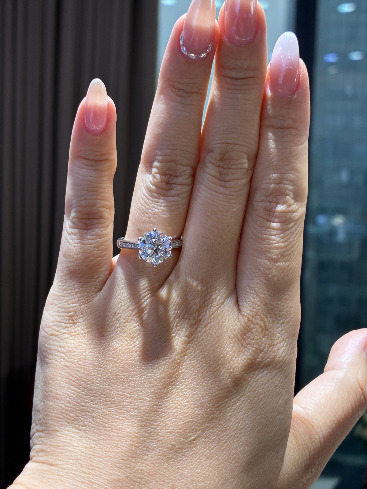 For placeyabby, 3.07ct+0.114ct Round Solitaire Lab Diamond Ring, E/VS1,18k white gold