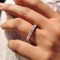 For Camille, Deposit for 3/4 eternity, total around 2ct, all diamonds are DE/VS-VVS level lab grown diamonds, size 5. In 14k yellow gold
