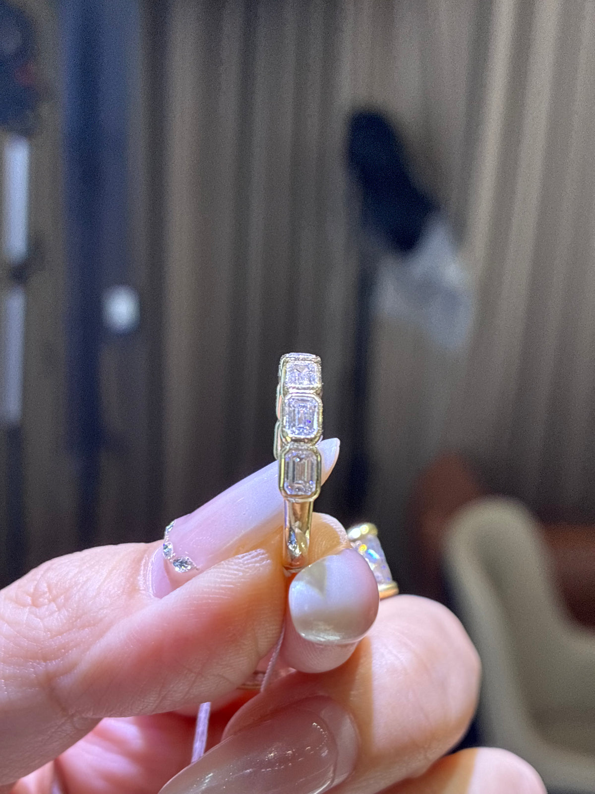 For Cookie, Bezel Emeral Eternity band