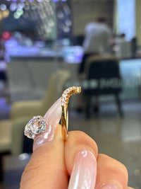 Deposit for daisy 14k yellow gold, 0.39ct total, curve band, need match with ring