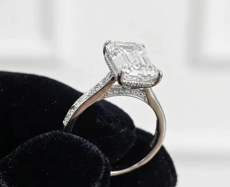 Deposit for Christina 14k white gold 2 carat cushion E/VVS2 with 0.50ct sidestones(Customization)