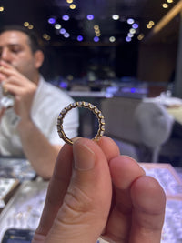 For Roberta Gonzalez//Oval Cut 3/4 Eternity Band Ring//14K Solid yellow gold// 17 Oval cut diamonds for total 1.830ct(10 points per)//D-E/VS-VVS US Size 6