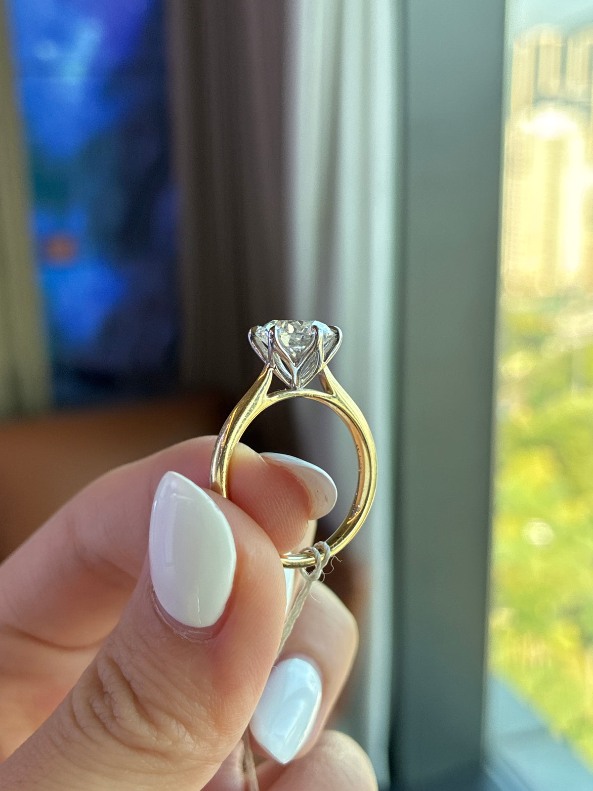 For bwojo2017 14k solid gold setting only, for a 3.08ct round diamond, flower basket(customization)