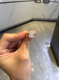 Deposit For Lyzette 14K Solid Yellow gold US Size 8.25 5.05ct Radiant cut E/VS1