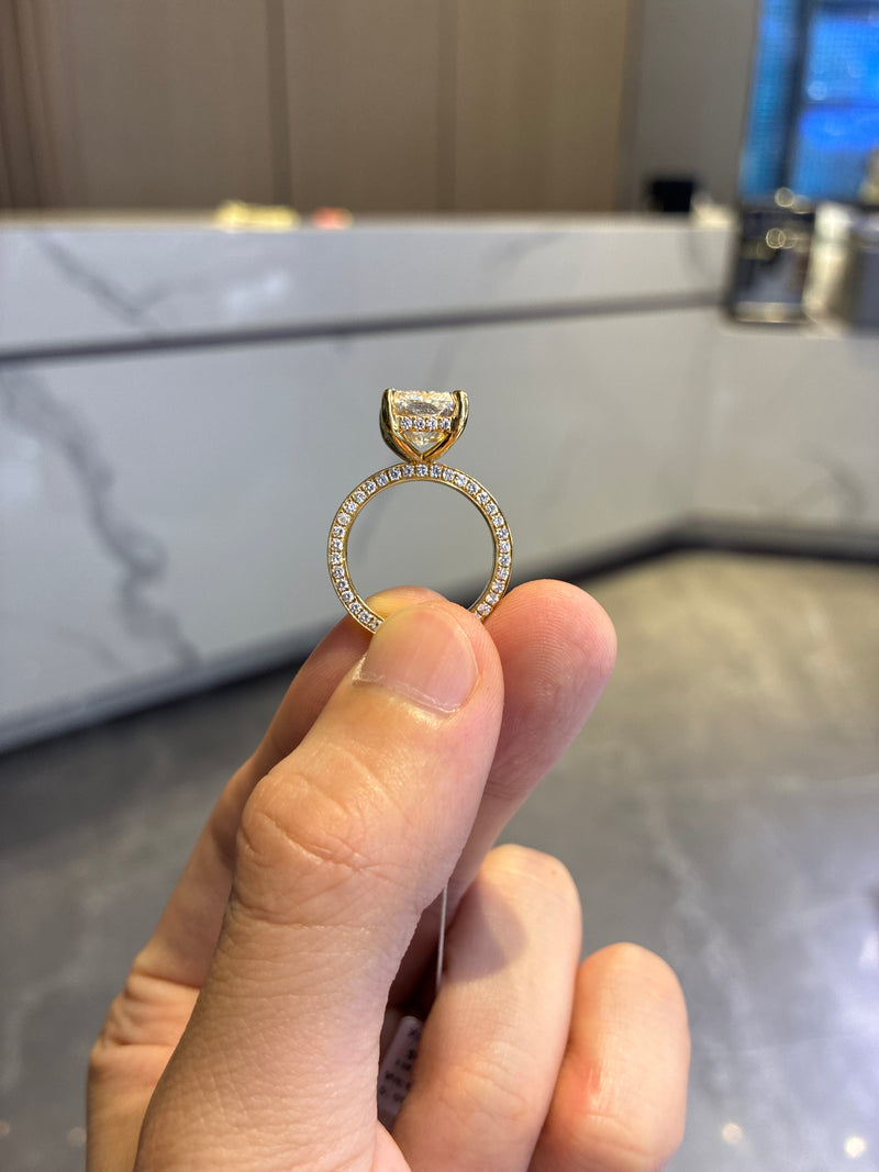 Deposit For Lyzette 14K Solid Yellow gold US Size 8.25 5.05ct Radiant cut E/VS1