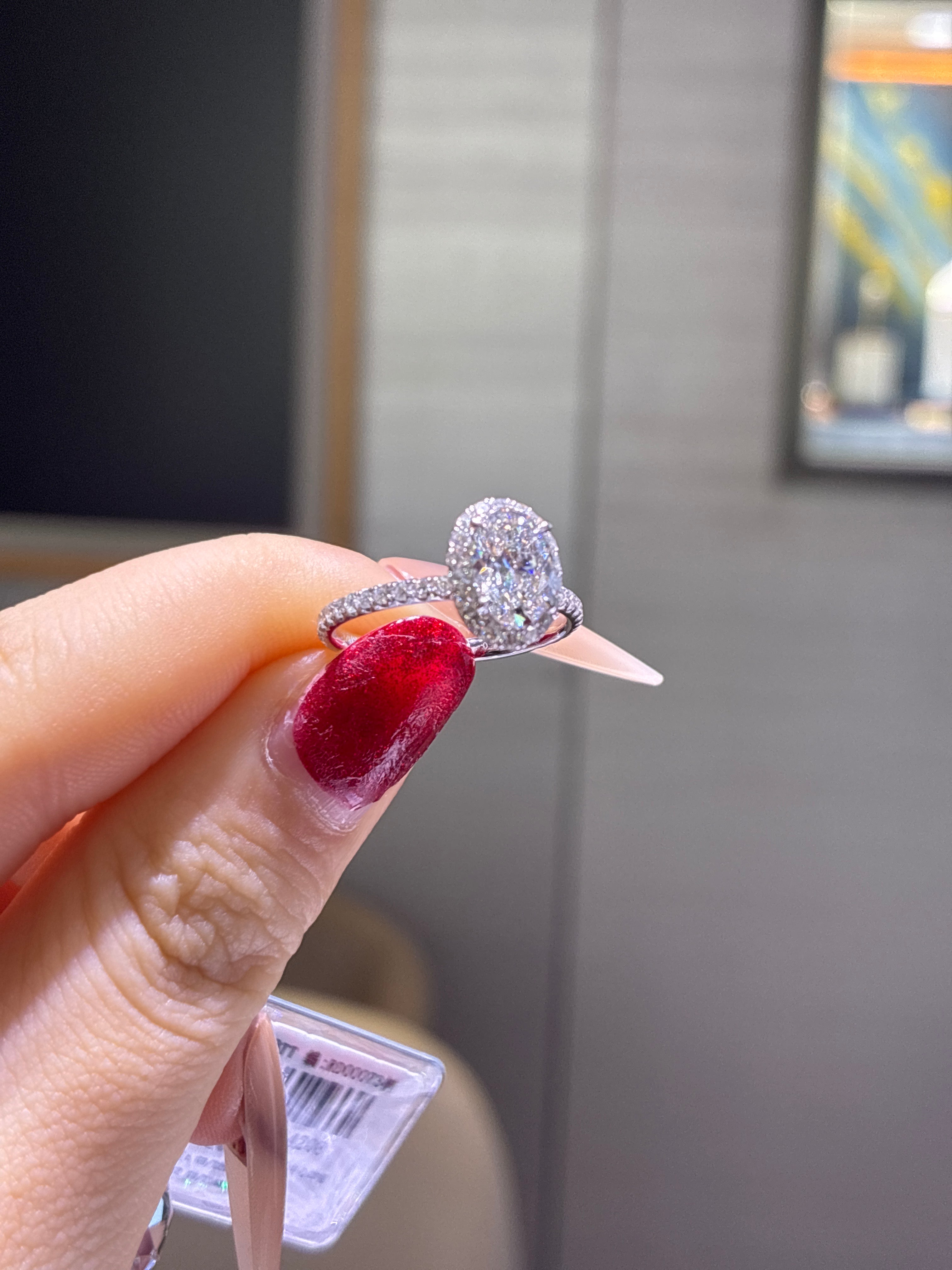lababy 18k white gold D/vvs2 main stone 1.06 side stone 0.513ct