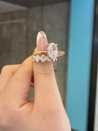 Deposit For Brit Adams a set 14k white gold E/vs1 6 carat oval cut + bezel oval cut customize
