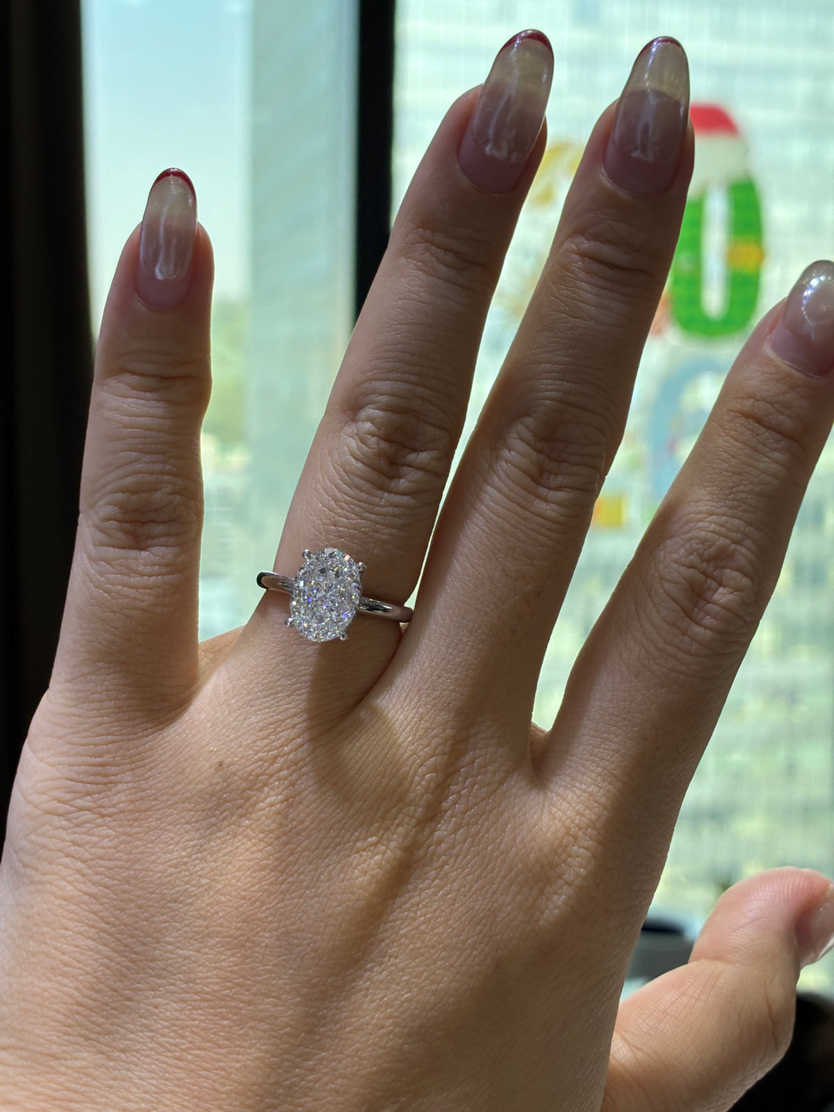 For Kayla, 3.87ct+0.168ct Oval Solitaire Hidden Halo Lab Diamond Ring, D/VVS2