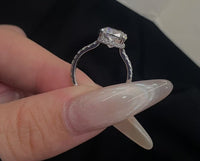 Deposit for sweetiestella8 , platinum,5.01 carats,E/VS1, (ratio 1.29),hidden halo,half paved band, size 6.5
