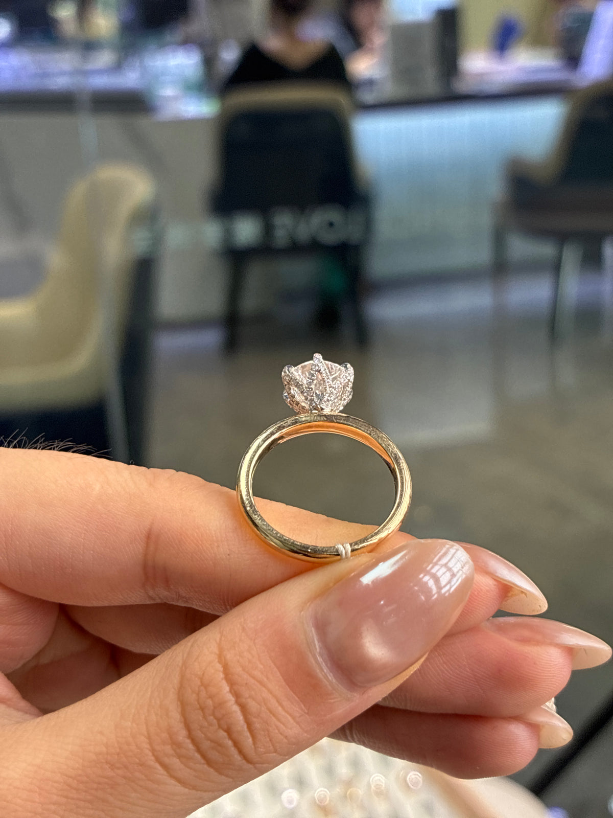 Deposit for Gloria 14k yellow gold, 3ct round cut diamond, 0.2ct side stones on the 6 prongs, E/VVS2