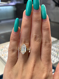 Deposit For Marisa                      •14K solid yellow gold 4.37ct marquise FIY VVS2 petal bezel setting.                                         •14K solid yellow 3ct Dutch marquise E/VS1 with 0.242 sidestones