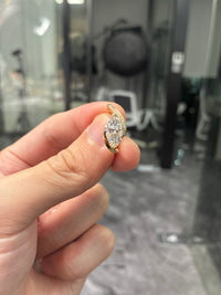 For Amy Tension Setting Marquise Low Setting Ring//1.510ct Marquise center stone//E/VVS2//14K Solid yellow gold//12 side stones for total 0.072ct US Size 6