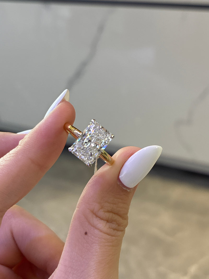 For Bsanders 18k solid gold 4ct E/VVS2 with 0.147ct hidden halo(pay the price difference)