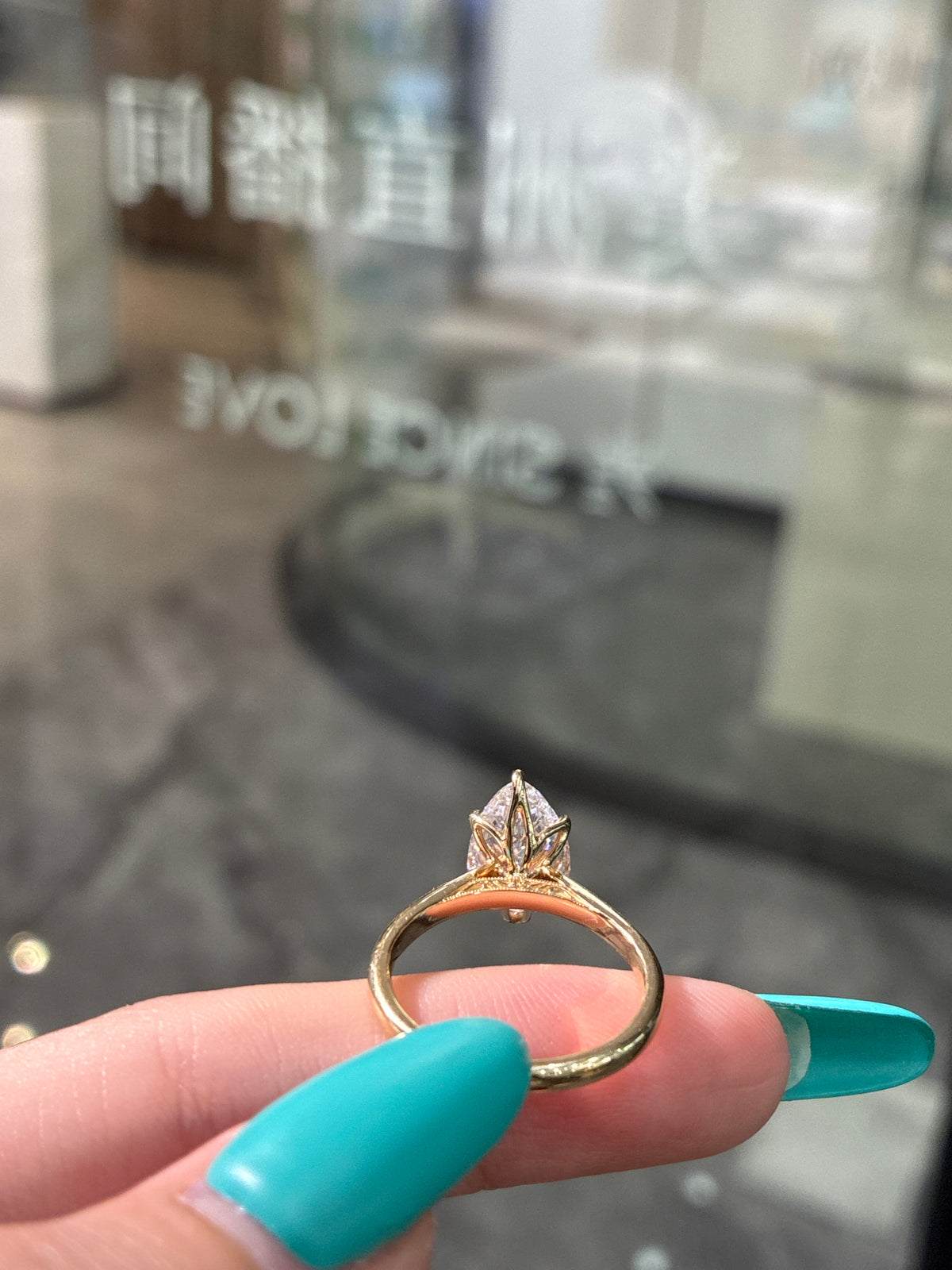 50% Deposit For Akosua 14k solid yellow gold 2.89ct pear D/VVS2 with bubble band, with Marquise eternity wedding band.