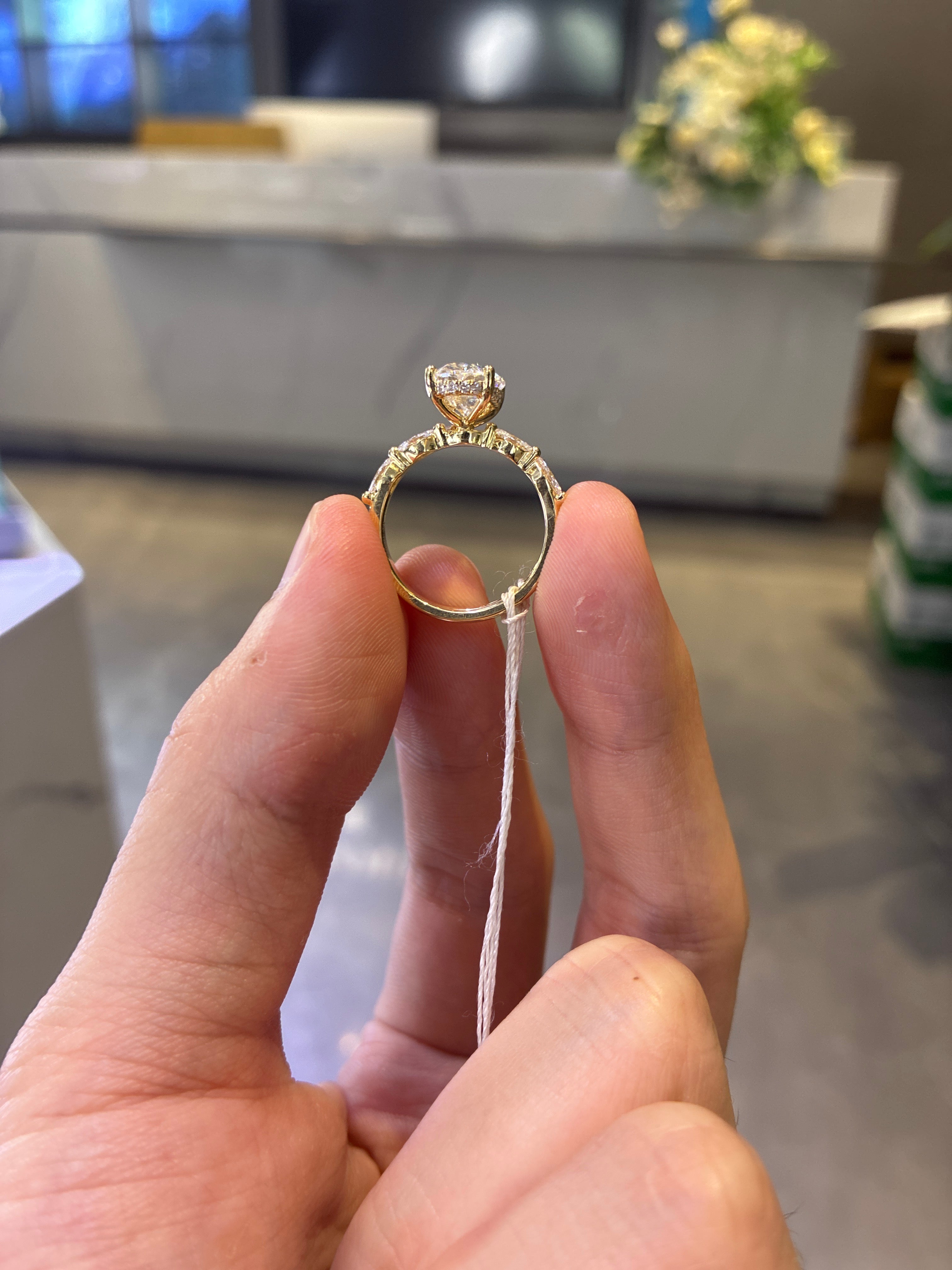 For pizzabagel 18K wedding set D/VVS2 2.56ct D-E/VS-VVS band ring both in size 6