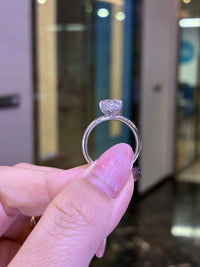 For Anna – First Deposit for Custom Order
1️⃣14K white gold, 2mm plain band mounting with plain basket,designed to fit a 1.85ct moval diamond (11.36 × 6.42 × 3.92mm).
2️⃣ 14K white gold oval half-eternity band, 1ct total weight, D–E color, VS–VVS clarity.