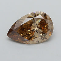 Deposit for Nidia 14K solid yellow gold with 1.09ct+1.10ct total 2.19ct, light brown pear diamond, VVS1+VVS2