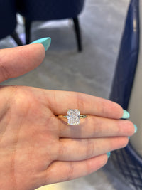 For Sue Jone 2.5 carat Radiant cut E VVS2 with 0.151ct hidden halo(Custom)