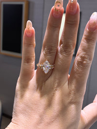 For Honey, Deposits 5ct Marqui Lab Diamond Ring, D/VS1, 14k