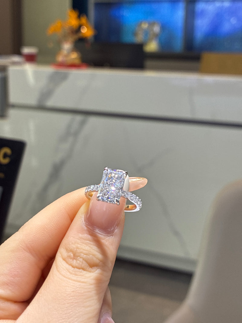 For Louisiana 14k yellow gold with hidden halo D/vvs1 customize