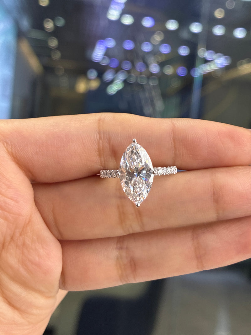Deposit for LivingWithCarolina 14k white gold, 3ct main stone, 0.2ct side stone, around 3g weight, E/VS1