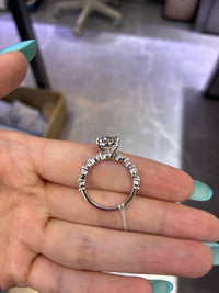 For Soulandmental 14K white gold 2.88ct pear with 0.588 marquise side stones