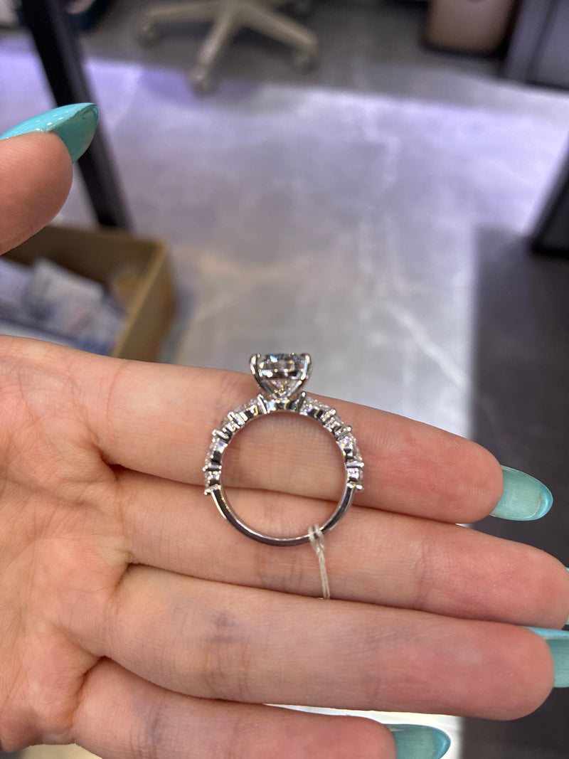 For Soulandmental 14K white gold 2.88ct pear with 0.588 marquise side stones
