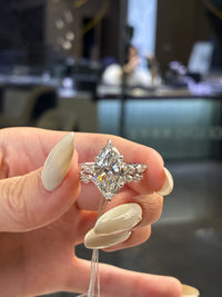 Deposit for DirtDiamondz,          •14k solid yellow gold 4carat marquise E/VVS2, with 0.914ct marquise bubble band and hidden halo(prong in white gold)                   •14k solid yellow gold marquise&round mixed bubble wedding band 0.54ct (IGI&GIL)