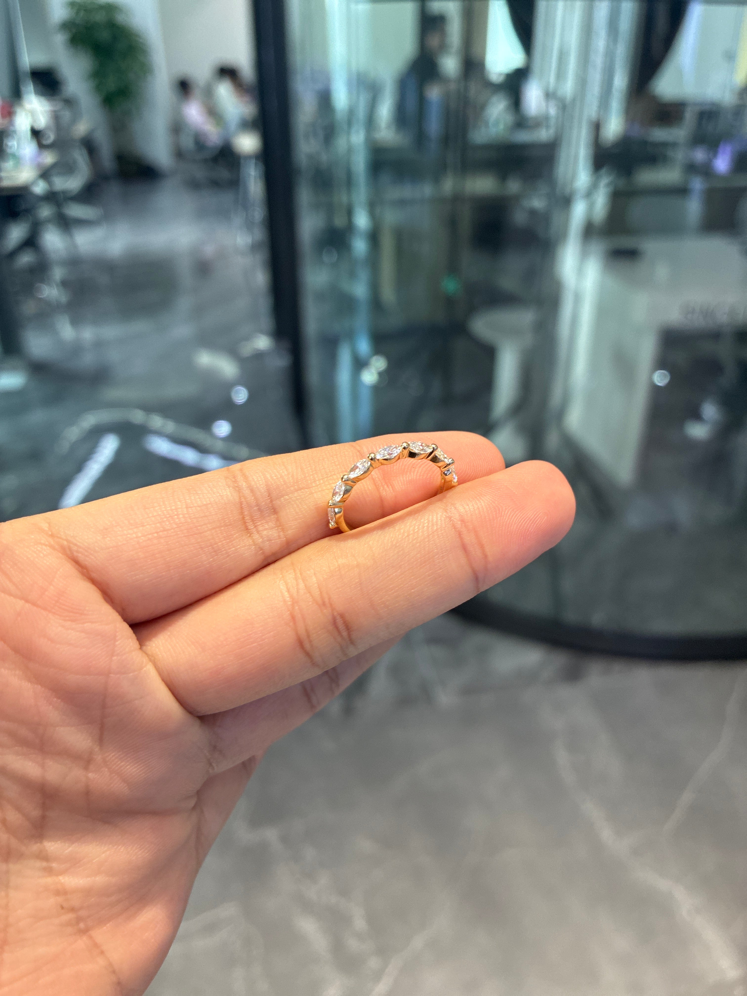 For KendraGriffin 14k yellow gold band with about 0.6ct diamonds