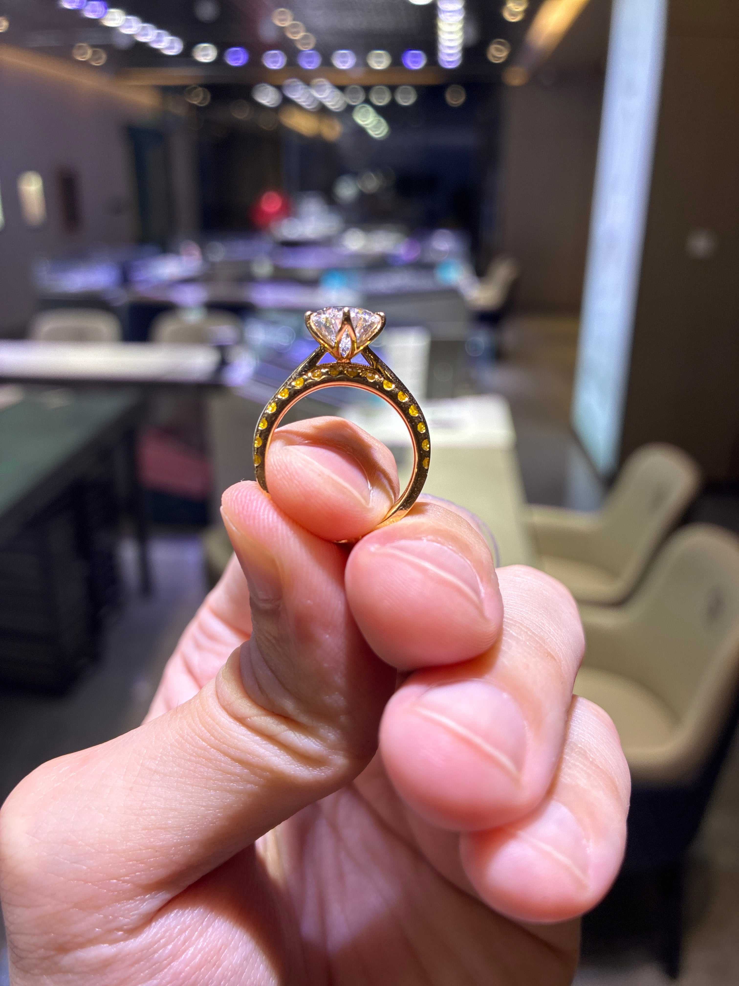 Balance For Akosua 14k solid yellow gold 3ct pear D/VVS2 with Pavé band & 14K solid yellow gold Half Pavé eternity wedding band 16 plain diamonds for total 0.389ct (Full band&Half Pavé)