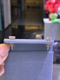 For Terrensia Vernon, 50% Deposit for 14k solid white gold earrings studs, each diamond 1ct, E/VVS2, 3EX, total 2ct