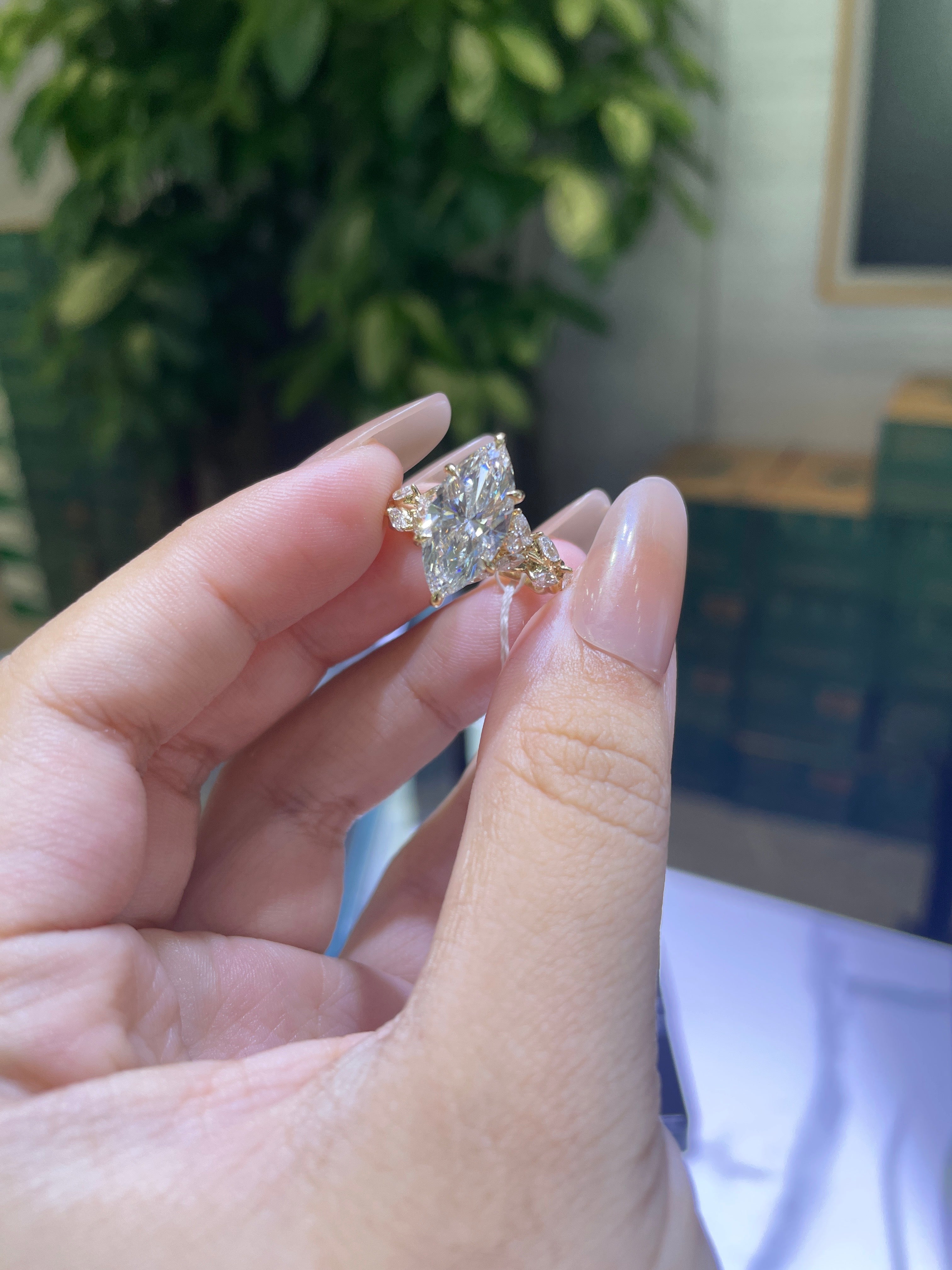 Deposit For 112123 14k 3ct marquise vines style with 1st side stones
