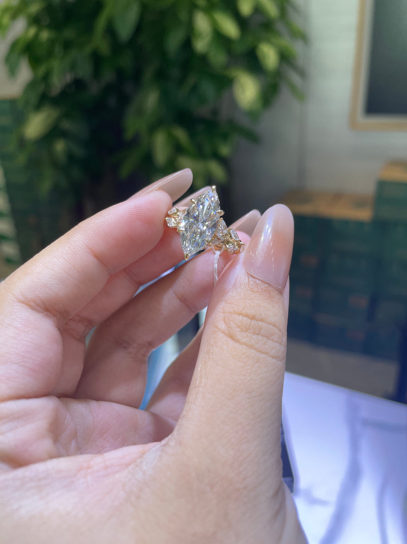 Deposit For 112123 14k 3ct marquise vines style with 1st side stones