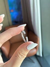 50% Deposit For Keylke 14K solid white gold open band
