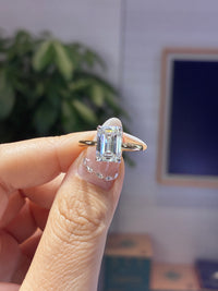 For Randy, deposit 3ct Emerald Solitaire Ring, E/VVS2,14k white gold