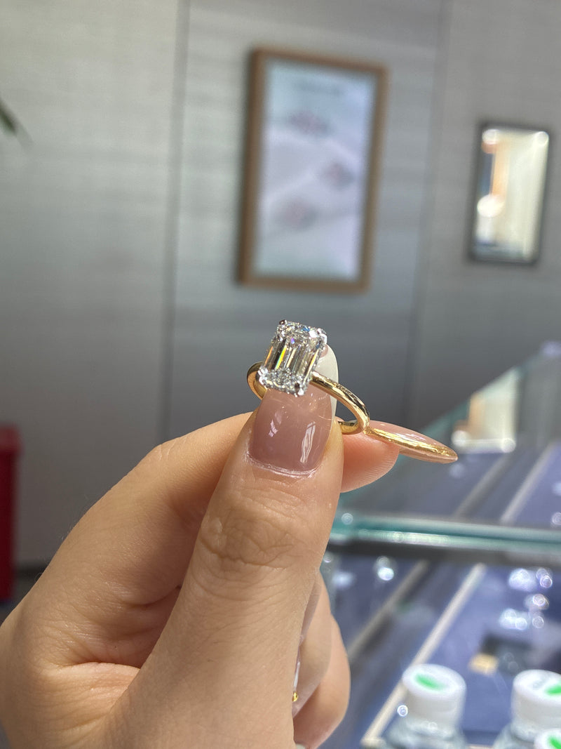 For Kally 14k yellow gold E/vvs2 3.12ct side stone 0.117ct