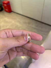 For Brooke Aragon 14k yellow gold band with 0.330ct side diamonds