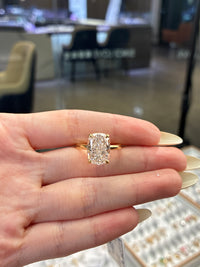 Deposit for Maine Girl Platinum 950 high setting ring without hidden halo, 4.01carat cushion D/VS1