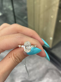 For ussser.3 customized 14k yellow gold 2.5ct oval ring with marquis side stones