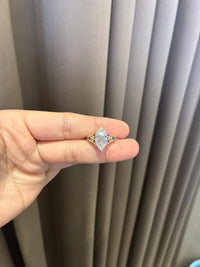 For Coeisha 14k yellow gold ring with 3ct E VS1 diamond And 0.365ct side diamonds