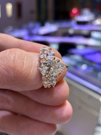 Diamond Retaining Fee for Catherine Horton’s Wedding Set//Tri-Stones Pear Cut Diamond Wedding Ring//14K Solid white gold//3.23ct Pear cut diamond//E/VVS2//28 Stones for total 0.845ct//Oval Cut 3/4 Coverage Micro Pavé Eternity Band//14K Solid white gold