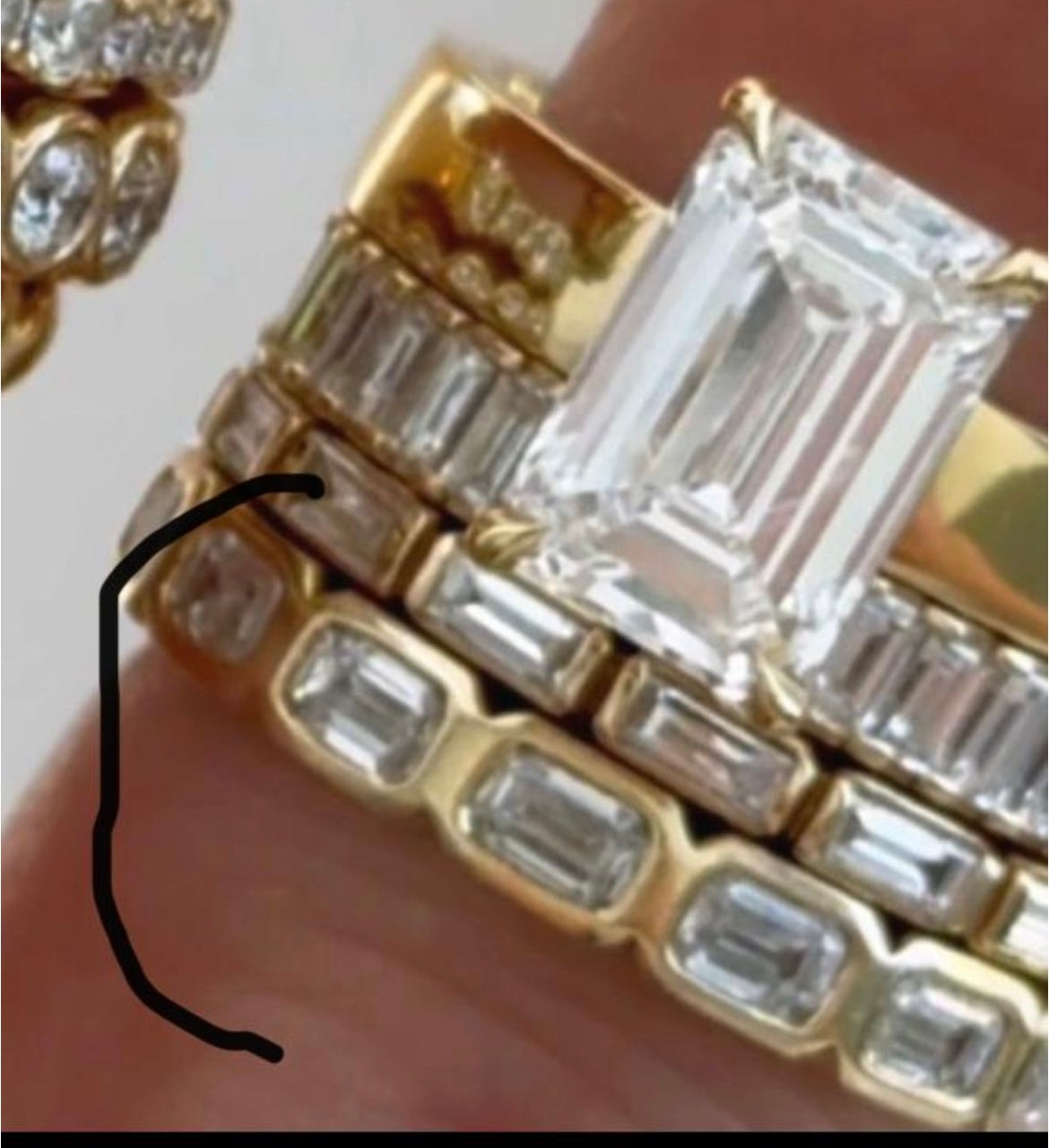 For Guerline platinum full eternity band customize emerald cut