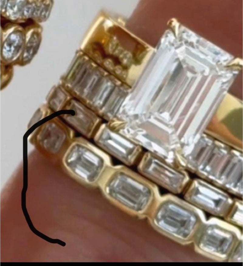 For Guerline platinum full eternity band customize emerald cut