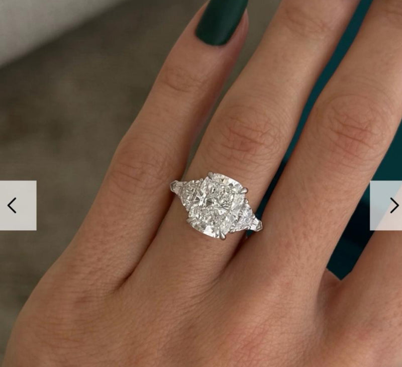 For Becky Bahl 14k white gold three stone 3ct customized