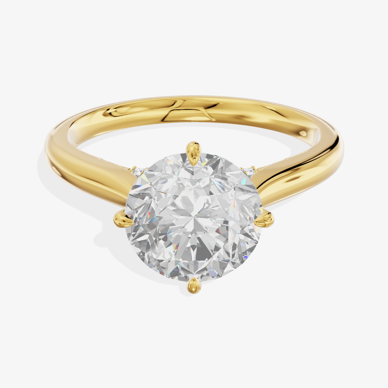 14K Yellow Gold 2.02 Carat Round Brilliant Cut Lab-Grown Diamond E VS1 Halo Ring