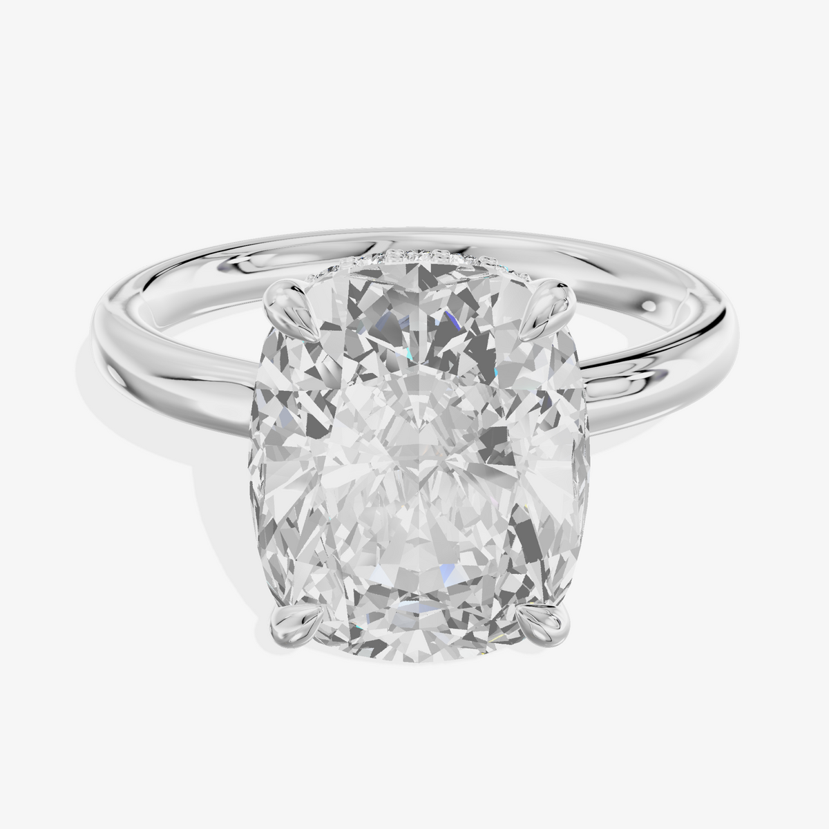5.02 Carat Cushion  Lab-Grown Diamond Halo  Ring — 18K white gold