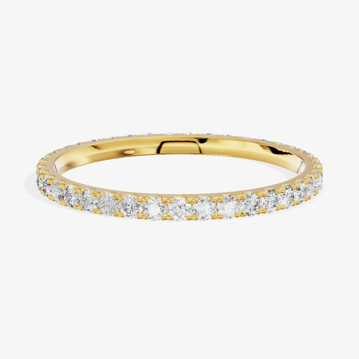 14K Yellow Gold 0.50 Carat 39-Stone Round Lab-Grown Diamond Pavé Band Ring
