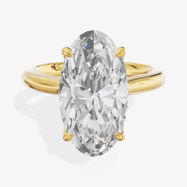 14K Yellow Gold 3.01 Carat Oval Cut Lab-Grown Diamond E VS1 Halo Ring