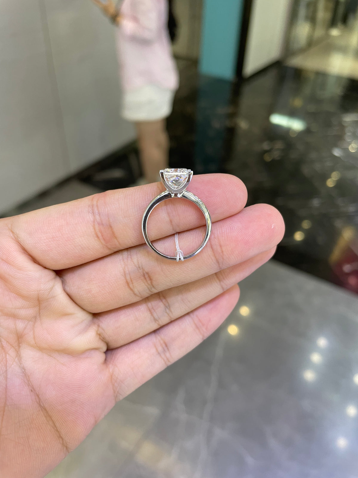 For Baj 18k white gold ring with 3.020ct E VS1 main diamond