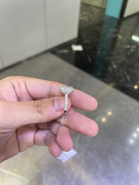 For allouise12 14k white gold with 3ct E VS1 main diamond And 0.518ct side diamonds